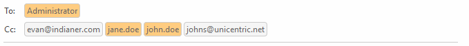 To / CC names and emails