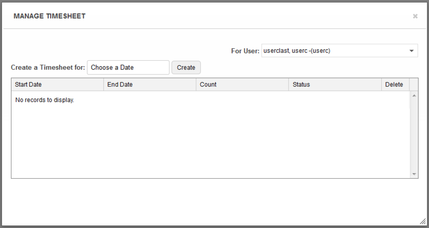 Manage Timesheet