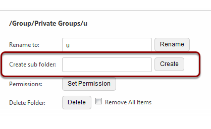 Create sub folder
