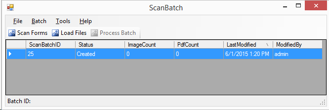 Creating a new batch