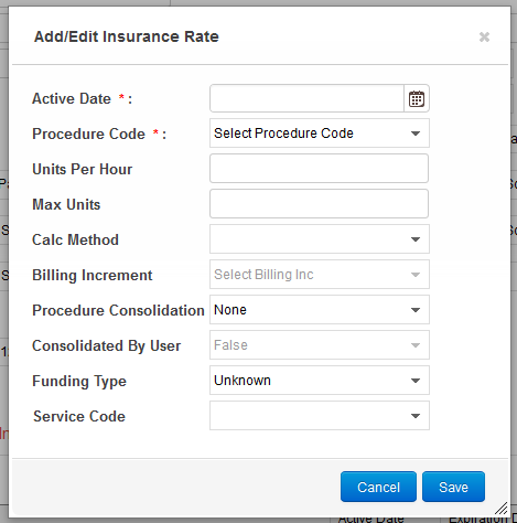 Add new Procedure Rate