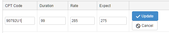 Save the CPT Code by clicking Update