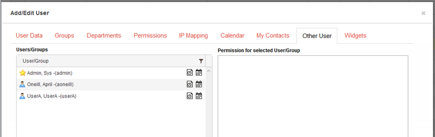 First, select the user that is the timesheet admin, and switch to the Other User tab