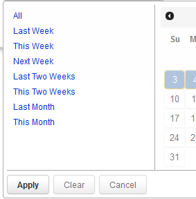 Select a pre-defined date range