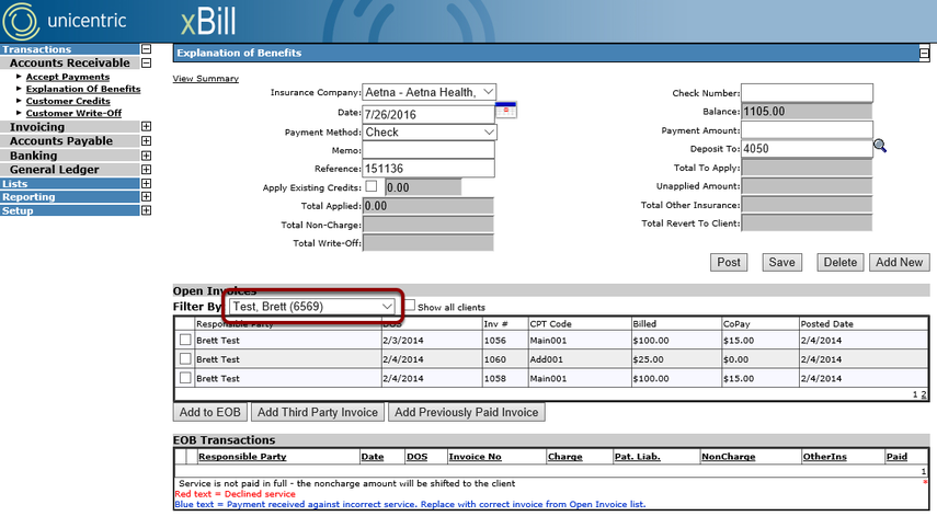 Select Customer with Item(s) to be Added