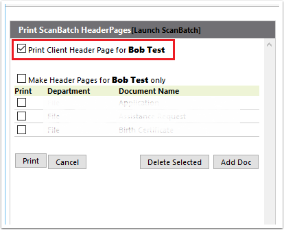 Client Header Page