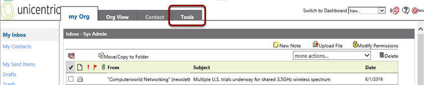 Open the Tools Tab
