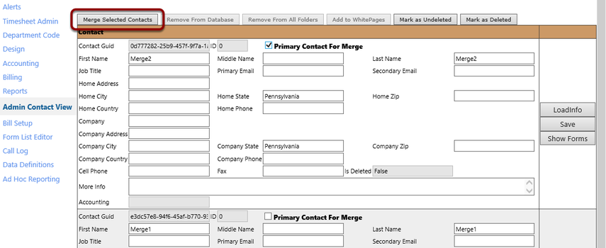 Merge the Contacts