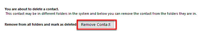 Confirm Deletion and Remove Contact