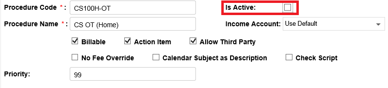 "Procedure is not active"
