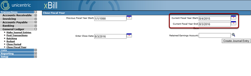 Enter Start and End Dates
