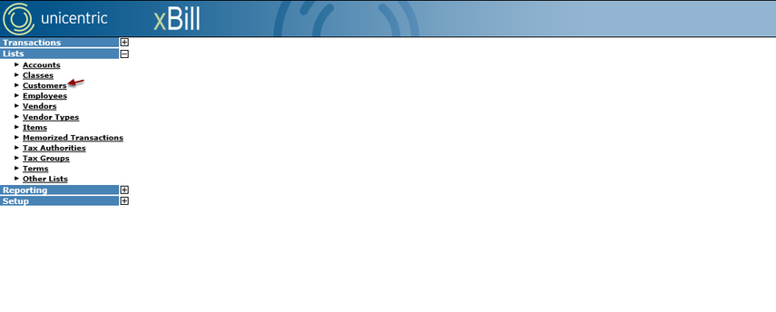 Open Customers Screen