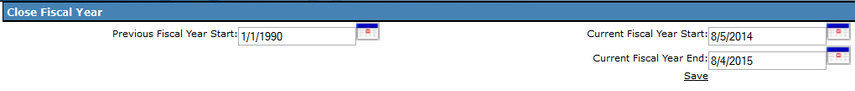 Now, update the Fiscal Year dates