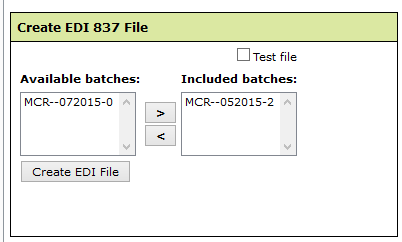 Mark the batch for EDI