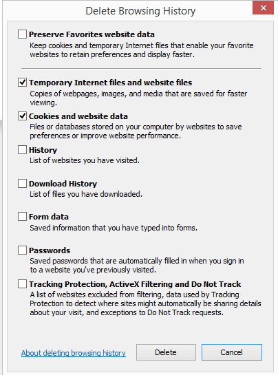 Select which items you want to delete
