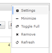 First, Click the settings on the calendar widget