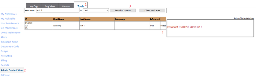 Locate the Deleted Contact