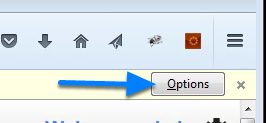 1. Click the options button that is in the Firefox message