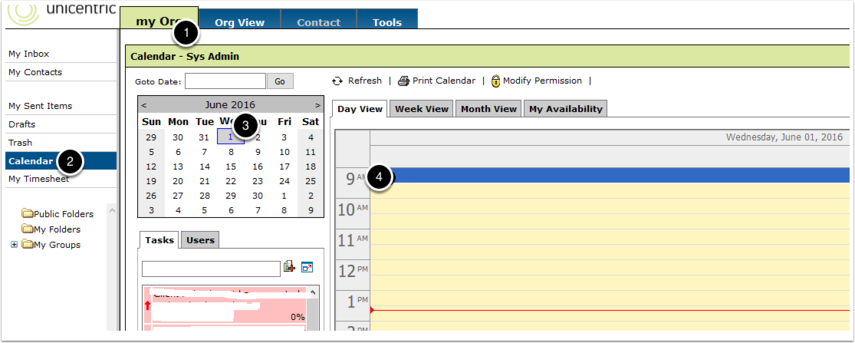 Accessing the Calendar