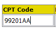 Change the CPT Code value to include the modifier.