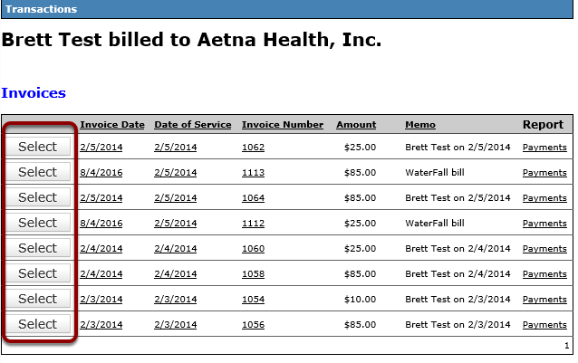 Select the Invoice