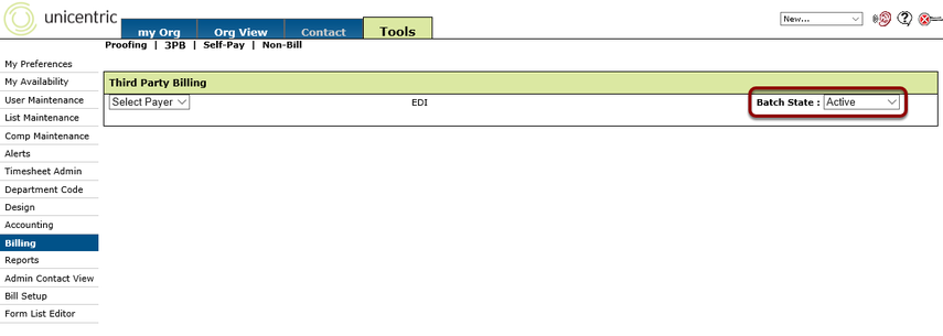 Select the Batch State