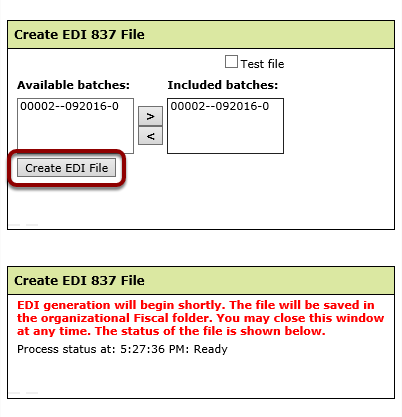 Generate EDI File
