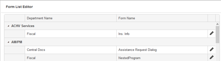 Form List Editor